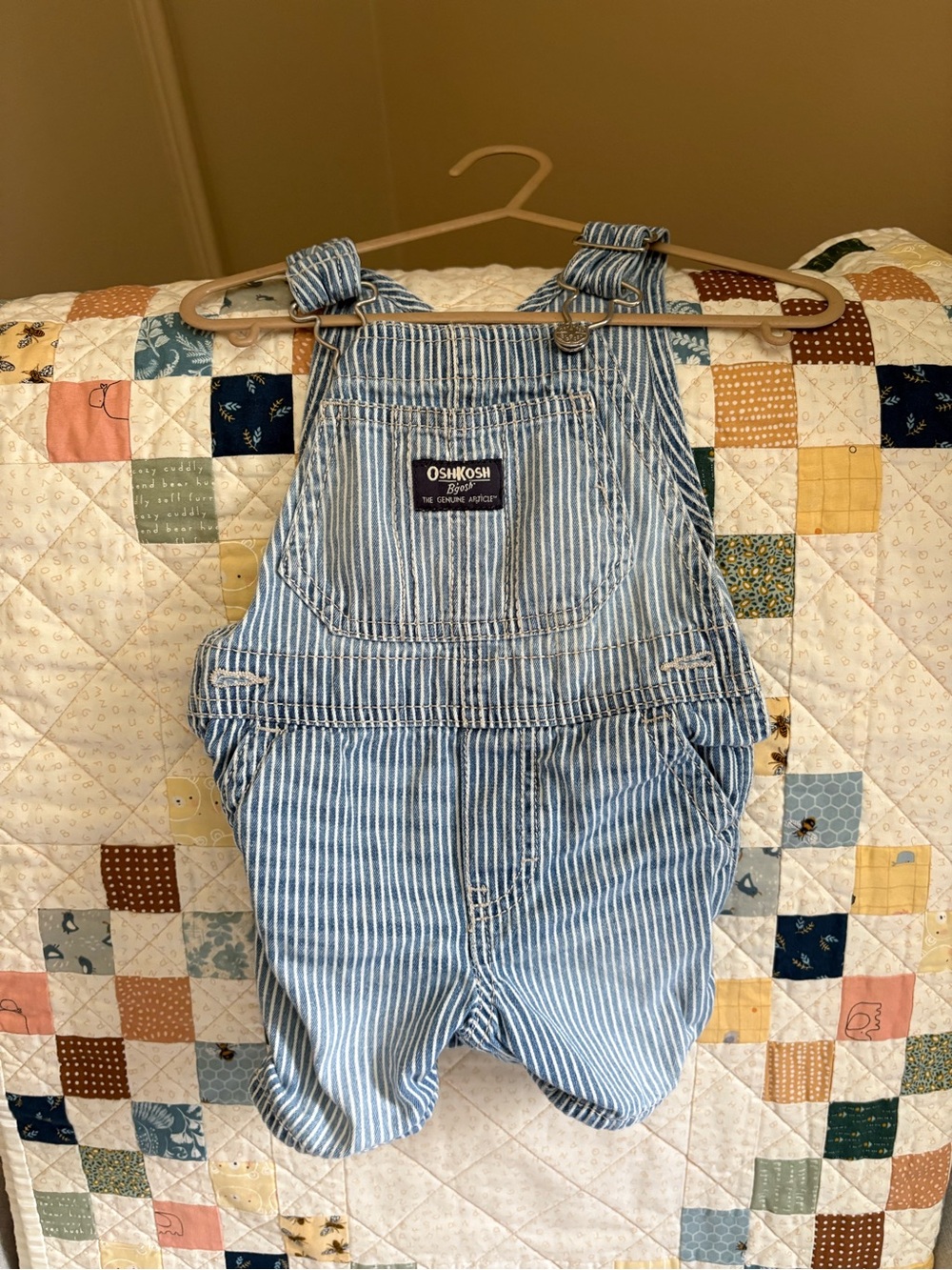 OshKosh B'gosh Blue Stripe Kids Shorts Overalls